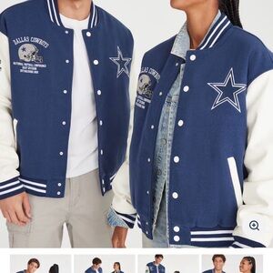 NFL Dallas Cowboys Blue and White Varsity Bomber Jacket